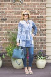 Patchwork Pretty in a Tiered Tunic and Jeans