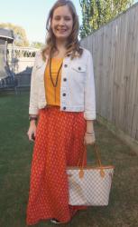 Printed Maxi Skirts, Yellow Tees and Louis Vuitton Bags | Weekday Wear Link Up