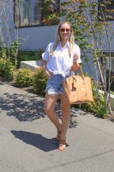 Summer Style: White Button-up Shirt + Denim Cutoffs