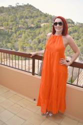 Bright Orange Maxi Dress + Style With a Smile Link Up