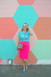 Blueberry Tee and Rainbow Bag