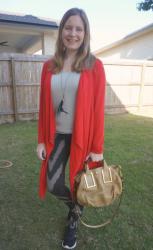 Metallic Tops With Skinny Jeans, Chloe Ethel and a Touch of Red