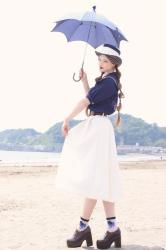 
鎌倉巡りBlouse and skirt: FintHat: VintageParasol: Alice and the...