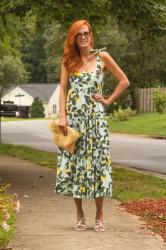 Turning Heads Linkup – Lemon Print Sundress for Summer