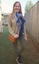 Metallic Knits, Blue Scarves, Colourful Jeans And Crossbody Bags