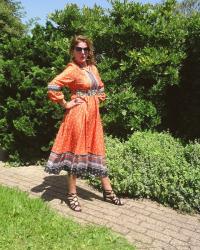 Orange Dress &amp; Fancy Friday linkup