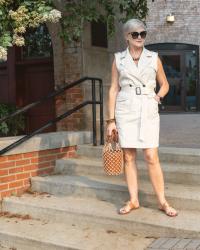 summer to fall with a trench dress