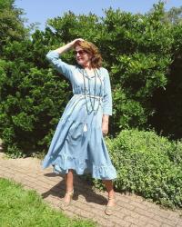 Tiered Denim Dress &amp; Fancy Friday linkup