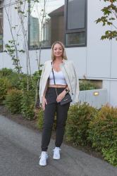 Athleisure: Faux Suede Jacket + Recycled Poly Jogger Pants