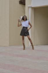 How To Transition Faux Leather Shorts To Autumn