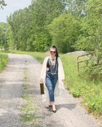 Denim Overalls and Pearls & Link Up On the Edge #161