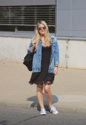 LACE DRESS AND DENIM JACKET