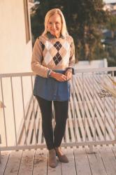 Closet Restyle with an Argyle Cropped Sweater