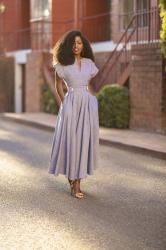 Chambray Swing Midi Dress