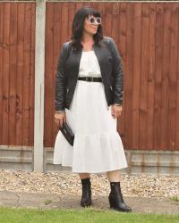 White Midi with Black Additions - #Chicandstylish #LINKUP