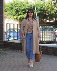 Neutral Trench, Animal Print Blouse - #Chicandstylish #LINKUP