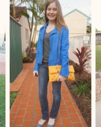 30 Ways To Wear: Cobalt Blue Moto Leather Jacket