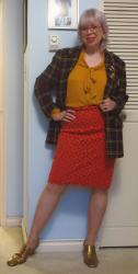 Mustard, Orange and Oversized Navy Plaid