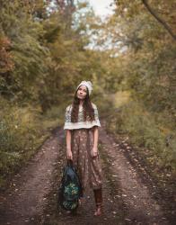 Knit Poncho and Hat