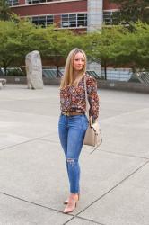 Fall Style: Floral Print Bodysuit + Celine Micro Belt Bag