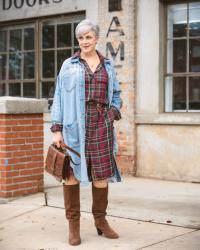 how to wear a plaid shirtdress