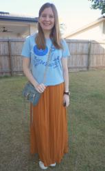 Thrifted Orange Skirts and Kisschasy Band Tees