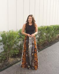 Abstract Maxi Skirt