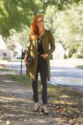 Easy Fall “Uniform”- Madewell Perfect Vintage Jeans with Cami and Cashmere Cardigan