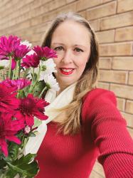 Dark Red Jumper Dress To Match My Flowers