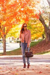 Styling Pink with Burgundy and Plum for a Casual Fall Look