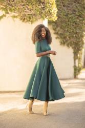 Emerald Techno Swing Dress