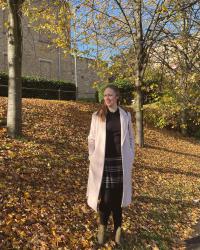 Autumn Leave, Tartan Skirts, And A Warm Coat