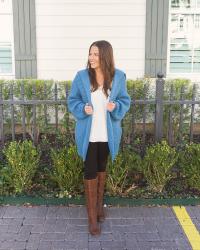 Oversized Blue Cardigan