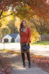 What to Wear on Thanksgiving-Chunky Knit Over a Slip Dress