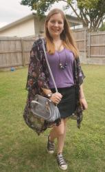 Floral Kimonos, Purple Tees, Skirts, Chloe Paraty