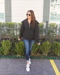 Black Half Zip Pullover Sweater