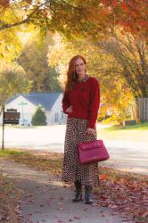 A Favorite Combination- Wearing Red with Leopard