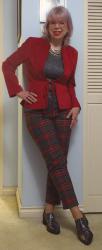 Triple Plaid and Broken-Up Red Suede