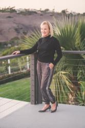 Add Some Bling in Sequin Side-Stripe Joggers