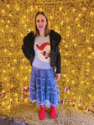 Santa Christmas Jumper And Tutu Style Dress