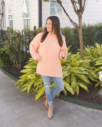 Casual Valentine’s Day Outfit | Pink Tunic Sweater