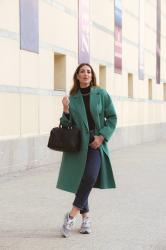 Green wool coat