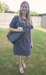 Weekday Wear Link Up: Striped Dresses and Rebecca Minkoff Unlined Tote