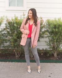 How to Style a Pink Blazer for Valentine’s Day