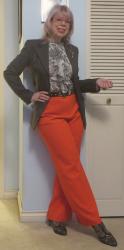 Orange Boss Lady Pants, Best Grey Blazer and Disappointed Spider