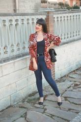 Red Leopard Print Blazer | Shein