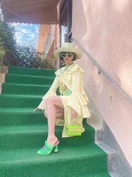 The yellow and green couture