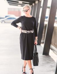 This Black Jersey Dress Transitions From Day to Night Easily