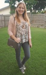 Weekday Wear Link Up: Pink and Brown With Denim and Rebecca Minkoff Love Bag 