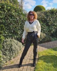 Faux leather paperbag trousers-Fancy Friday